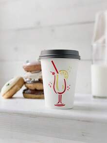 4pcs Reusable Beverage Cup Stencil Templates, Size 7.5x15cm, Suitable For Soda, Art Projects, DIY Fabric, Canvas, Wood Wall, Furniture And Home Decor, Made Of Milky White PET Material - Sets - View 4