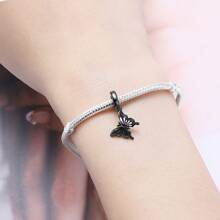 CYCUFF 1 Pc Silver Plated Fine Charm Black Cat Raccoon Butterfly Pendant For Original Bracelet Necklace DIY Jewelry Making Fit Women Birthday Gift