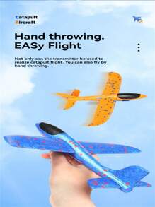 1 pièce Jouet avion en mousse pour enfants, planeur à éjection à bouton unique, pistolet de lancement pour intérieur et extérieur, jouet interactif parent-enfant pour garçons et filles, cadeau d'Halloween et de Noël (style et couleur d'avion aléatoires)