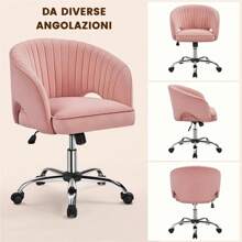 Sedia a rotelle ergonomica con seduta imbottita in finta pelle, regolabile in altezza e reclinabile