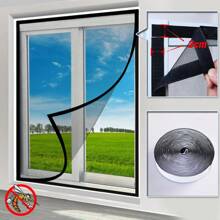 1 pieza Pantalla de malla a prueba de insectos de verano, pantalla de ventana transparente autoadhesiva de bucle y gancho transpirable, pantalla de puerta y ventana invisible de alta densidad, cortina antimosquitos y antpolvo, se ajusta a diversas puertas y ventanas, sin necesidad de perforación, extraíble y lavable, para todas las estaciones