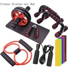 7 Peças de Equipamento de Treinamento Multifuncional, Adequado para Exercícios Abdominais em Casa, Incluindo Um Pequeno Rolo Abdominal Interno, Flexões, Faixas de Resistência, Cordas de Pular e Outros Conjuntos Combinados Multifuncionais de Equipamentos de Treinamento e Fitness Abrangentes para Casa, Acessórios de Academia, Esporte, Academia, Exercícios em Casa, Rolo Abdominal, Rolo Abdominal