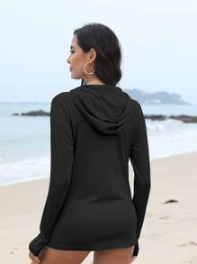 Chemise à manches longues avec capuche UPF 50+ pour femmes, protection anti-UV. Légère et fonctionnelle pour les sports de plein air comme la course, l'entraînement, la randonnée, la pêche