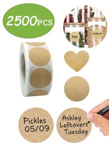 1000PCS Kraft Circle Stickers Dot Stickers, 1.5 Inch Round Blank Garage Price Stickers Kraft Coding Tag Labels Brown Natural Envelope Seals For Home Classroom Jam Canning Jar Labels (Brown 1.5 Inch)