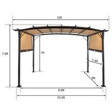 12' X 9' Pergola Gazebo Retractable Metal Frame Canopy For Sunshade Waterproof - 1 - View 4