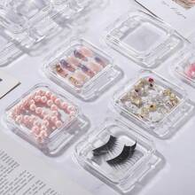 10/5/1pc Clear Nail Storage Box,Press-Type Fake Nail Organizer, Display Case For Acrylic Nails, Jewelry & Cosmetics,Compact Plastic Desktop Container For Salon & Home, DIY Beads & Nail Art Tools,Great For Christmas Gifts,Portable Box Wear Nail Packaging Box For Nail Art Jewelry Lovers Can Be Reused In Multiple Scenarios
