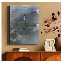 1pc Frameless Aircraft Fighter Military Posters Vintage Painting Sky Plane Printing Wall Arts Picture Modern Living Room Bedroom Dormitory Study Office Wall Decoration Home Decoration