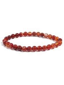 1 件 6 毫米天然石珠手链虎眼石玛瑙石英珠弹力手链男女款瑜伽饰品礼物 - 彩色 - 查看 17