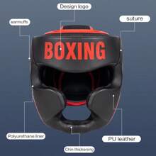 GINGPAI Casque de protection professionnel de boxe pour adultes et adolescents, pour l'entraînement de Muay Thai et de Taekwondo, pour hommes et femmes