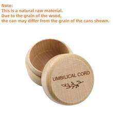 1 件木制婴儿脐带/头发/牙齿纪念品盒，1.96 英寸雕刻纪念品盒，新生儿洗礼婴儿礼物（脐带/胎儿毛发盒）动物毛发纪念品