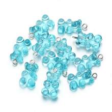 10 piezas de accesorios decorativos de oso de resina de colores múltiples para manualidades DIY