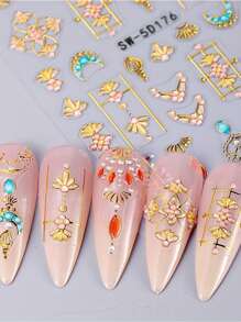 2 Pieces Of Bohemian Star Moon Sun Relief Nail Art Stickers - Yellow, Red, Blue, And Purple Stars, Moon, Sun, And Pearl Art Designs, 5D Relief Craftsmanship, Disposable Self Adhesive Back Adhesive Nail Stickers Suitable For Women, Bohemian Star Moon Theme Style, Easy To Stick Nail Decoration Stickers