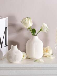 1 pièce Vase en céramique blanc, vases bohèmes pour la décoration de la maison, vase de style ferme moderne pour herbe de la pampa, fleurs, vases blancs décoratifs, centre de table pour mariage, salon, chambre à coucher, table de café, entrée