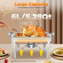 ZhdnBhnos ZhdnBhnos 6L Food Warmer Chafing Dish Heating Container Heating Container Square Self-Service Stove