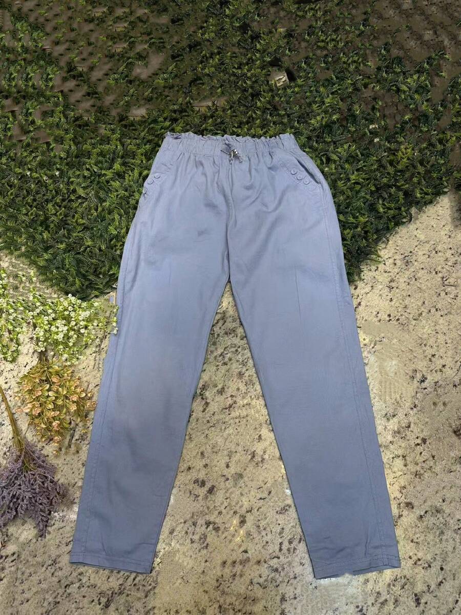 Women's Plusd Pants In Stretch Twill Fabric - 淺藍色 - 查看 1