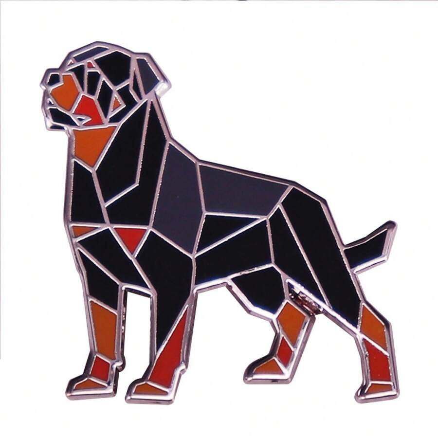 Folding Dog Enamel Badge - Multicolor - View 1