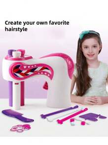 Gioco per ragazze, accessori per travestimento per bambini, set fai-da-te per acconciature, set elettrico per intrecciare, accessori per acconciature intrecciate, puzzle giocattolo da usare in casa, richiede batterie fornite, adatto per feste, regali di Ognissanti, back to school, regali per feste