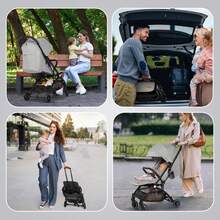 Lightweight Travel Stroller Compact Baby Pushchair With Adjustable Seat, Mosquito Net, Rain Cover, One-Hand Folding Buggy With 5-Point Harness For Toddlers From Birth To 15kg - 淺灰色 - 查看 2
