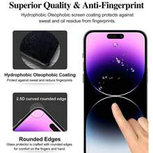 4 paquetes de protectores de pantalla HD transparentes compatibles con 16 Pro Max/16 Pro/16/15 Pro Max/15 Pro y modelos anteriores (serie 11-14). Respetuoso con las fundas, cobertura completa y vidrio antiarañazos 9H para protección diaria / multiuso (revestimiento antihuellas + kit sin burbujas con pegatinas antipolvo)
