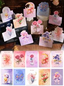 50-Piece/30-Piece Floral Birthday Cards, New Year Gifts, Bouquet Cards, Valentine's Day Gifts Winter Holiday Cards, Anniversary Cards, Birthday Party Gifts Women, Wife & Friends Holiday Cards, Festive Floral Card Decorations