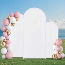 1 pezzo Di Arco in metallo per decorazione di sfondo, colori bianco/beige/nero, adatto per uso interno/esterno, con telaio in metallo e copertura in tessuto, adatto per matrimoni, anniversari, compleanni, feste, decorazioni per eventi fai da te, facile da installare, senza bisogno di elettricità