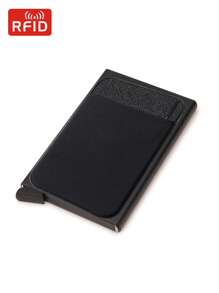 Super Slim Anti Theft Smart Credit Card Holder Case Metal Men Wallets Pop Up Minimalist Wallet Black Purse Metal Men's Wallet