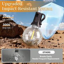 太阳能灯串,暖白光灯泡,带遥控器,7米/10米/15米/20米可选长度,防碎灯泡,可调光和定时,多种照明模式,E12灯头,防水,太阳能供电,适用于户外庭院、派对、露营、花园、泳池、阳台照明 - 太陽能燈串 - 查看 6