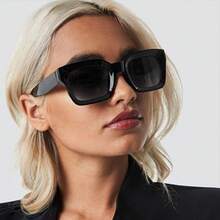 Square Men Women Fashion Thick Rectangle Glasses Shades Designer Style - Leopard - View 8