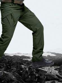 Men's Tactical Pants With Multiple Pockets, Waterproof Casual Pants, Wear-Resistant, Multiple Pockets - Verde - Ver 8