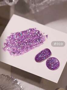 10ml春夏美甲蓝红白碎钻美甲高光5D闪粉凝胶指甲油超闪碎钻超亮美甲光疗凝胶美甲用品 - 彩色 - 查看 10