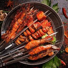 20/30/50pcs Durable Stainless Steel BBQ Skewers With 1 Tube Storage, Reusable And Easy To Clean For Outdoor And Indoor Grilling Parties