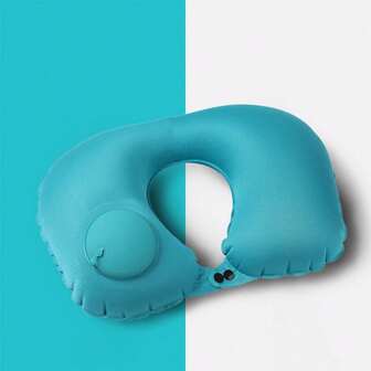 1pc Inflatable Travel Pillow, Compact Airplane Neck Pillow, Portable Inflatable U-Shaped Pillow For Nap, Travel Essentials Travel Accessories Vacation Summer Holiday Back To School Travel Pillow Neck Bag For School School Accessories School Stuff