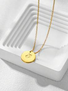 Collar con colgante de nombre personalizado grabado, collar con colgante de letras 3D hechas a mano personalizadas de acero inoxidable con moneda redonda clásica, joyería para fiestas familiares, regalo de aniversario para ella, regalo de cumpleaños para la mejor amiga, regalo creativo para nueva madre, Navidad, Acción de Gracias, Día de la Madre, Regalo de Año Nuevo