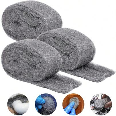 3m Roll Steel Wool Mice Hardware Cloth - 0000 Coarse Wire Wool Gaps Blocker, Hole DIY Fill Fabric Kit Can Stop Rats, Insect, Pest