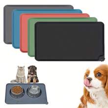 Premium Silicone Pet Food Mat, Cat Dog Bowl Pads, Non-Slip Pet Feeding Mats, Waterproof Pet Feeding Pad, Suitable For Small Animals - Gray, Easy To Clean