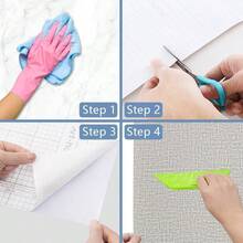 Arthome 40x310CM Pegatina de Vinil,Papel de Tapiz autoadhesivo,Papel Pintado PVC Impermeable, a prueba de Aceite, para Decoración y Revestimiento de mueble, Encimera,Estante,Patrón de tela Beige - Patrón tela gris - Ver 3