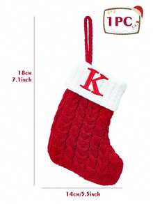 1 chiếc tất Giáng sinh đan chữ màu đỏ, tất treo Giáng sinh nhỏ trang trí, tất chữ cái A-Z họa tiết bông tuyết nhỏ Giáng sinh, túi quà tiệc Giáng sinh, túi quà Giáng sinh nhỏ, trang trí Giáng sinh tại nhà, trang trí tiệc Giáng sinh, trang trí Giáng sinh, vật dụng tiệc Giáng sinh - Vớ đan Giáng sinh - Xem 30