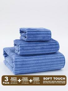 3er Set saugfähige Korallen-Handtücher: 1 Badetuch 70*140cm, 1 Handtuch 34*75cm, 1 Waschlappen 35*35cm, weich & hautfreundlich für Badezimmer, Zuhause, Rückkehr zur Schule, für Schönheitssalon, Badezimmer Zuhause
