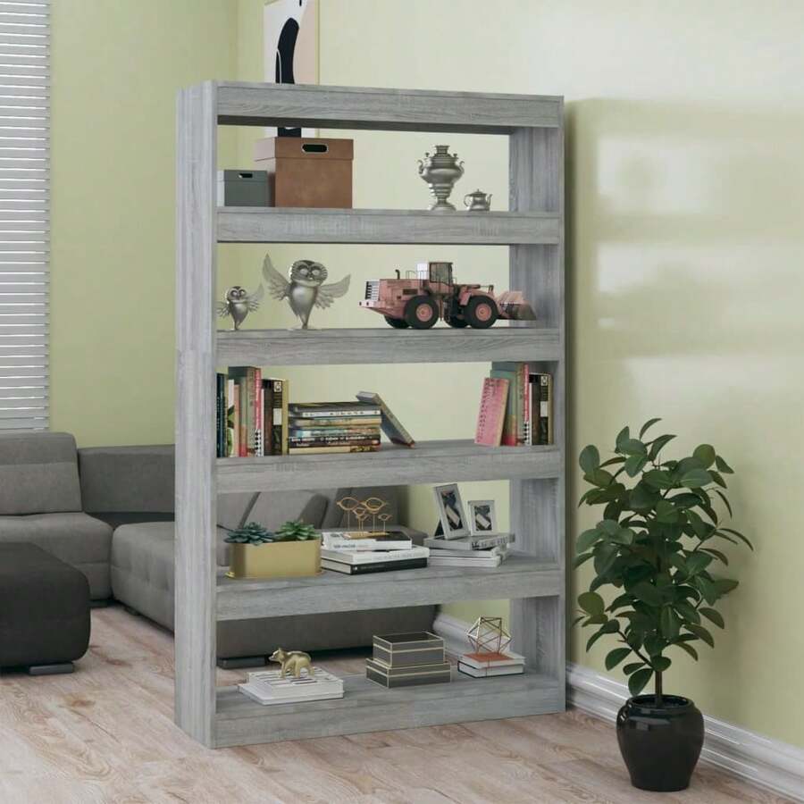 Bücherregal/Raumteiler Grau Sonoma 100x30x166 cm - Grau - Übersicht 1