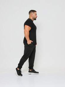 Calça De Moletom Helanca Masculina Com Bolsos Punho No Tornozelo