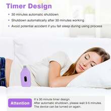 Heating Pads, Period Cramp Massager Portable Cordless Heating Pad With 6 Heat Levels And 6 Massage Modes For Back Pain Relief Menstrual Heating Pad - 紫色 - 查看 5