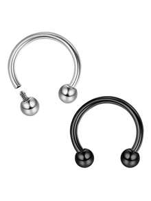 Milacolato 16g Septum Rings For Women Men | Implant Grade G23 Titanium Septum Ring | Internally Threaded Horseshoe Circular Barbell Piercing Jewelry For Nose Lip Tragus Eyebrow Helix Daith | 2pcs - Nhiều màu - Xem 1
