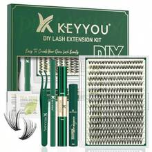 DIY Lash Extension Kit 300Pcs Individual Eyelash Extension Kit 40D 0.07D Curl 918MIX Lash Clusters Kit With Lash Glue Remover Applicator Easy To Use For Beginners Kit40D0.07D918MIX - 40D-D - View 1