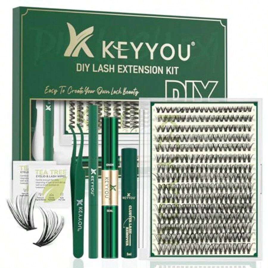 DIY Lash Extension Kit 300Pcs Individual Eyelash Extension Kit 40D 0.07D Curl 918MIX Lash Clusters Kit With Lash Glue Remover Applicator Easy To Use For Beginners Kit40D0.07D918MIX - 40D-D - View 1