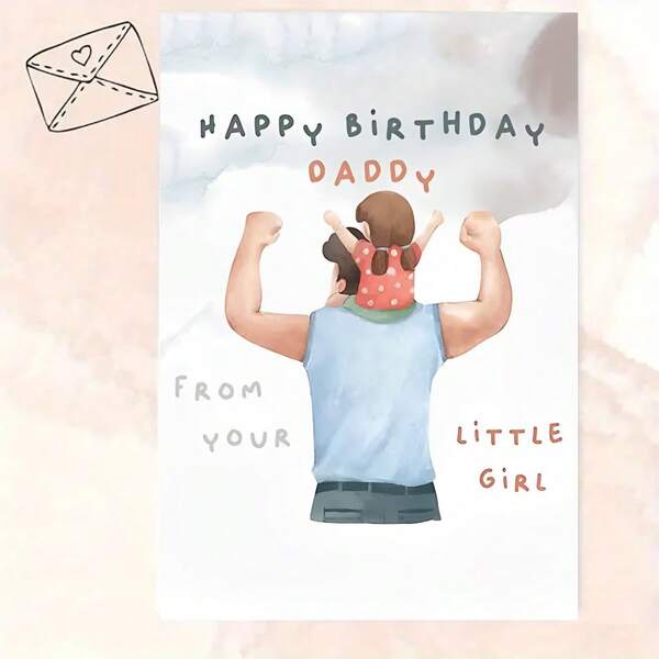 A 4.33x6.29 Inch Heartfelt Card With Holiday-Inspired Design, Perfect For Birthdays Or Father's Day. Premium Paper With Bright Envelope Included-A Tender Way To Say "I Love You" From Daughter To Dad.