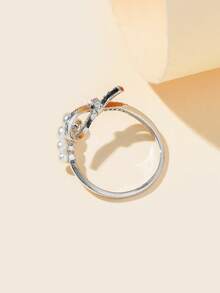 1 Piece 2025 Limited Edition Fashion Ring, Copper Micro Inlaid Cubic Zirconia, High Quality Craftsmanship, Suitable For Women's Banquets, Parties, Nightclubs, Business, Schools, Holidays, And Daily Wear - Gold - View 4