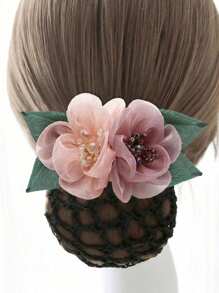 1 pieza Red de pelo profesional para mujeres, adecuada para camareras, enfermeras, azafatas, recepcionistas, atuendo de playa, accesorios de flores para el cabello de playa, lazos de pelo de vacaciones en la playa, sujetadores de cola de caballo, gomas de pelo, bandas de goma para el cabello, scrunchies, cuerda de pelo, liga de pelo