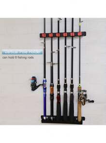 2pcs Wall Mount Fishing Rod Organizer - Heavy-Duty Steel Rack With Adjustable Vertical & Horizontal Slots, Anti-Rust Powder Coating - For Garage Tool Walls, Man Cave Storage, Boat Deck Organizing, Tackle Room Systems - Space-Saving Rod Holder - Angler's Gear Mount - Clutter-Free Pole Rack - Wall-Mounted Fishing Accessory - Garage Storage Solution