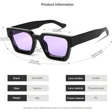 Square Men Women Fashion Thick Rectangle Glasses Shades Designer Style - Purple - View 4