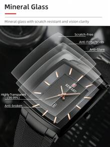 REWARD REWARD Men's Quartz Watch Business Fashion Style Timing Calendar Luminous Hands Multi-Functional Men Wristwatch High Quality Gift Classic Design Stainless Steel Watch Band